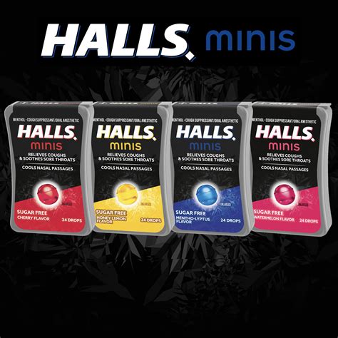 HALLS Minis Watermelon Flavor Sugar Free Cough Drops, 24 Drops ...