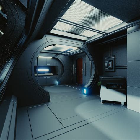 3dsmax interior spaceship space station | Spaceship interior ...