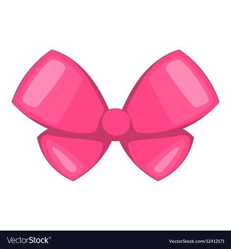 Pink bow icon cartoon style Royalty Free Vector Image