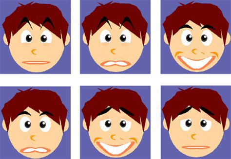 Examples of six combined facial expressions created from images in Fig ...