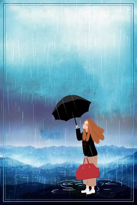 Literary Illustration Typhoon Day Attention Security Poster Background ...