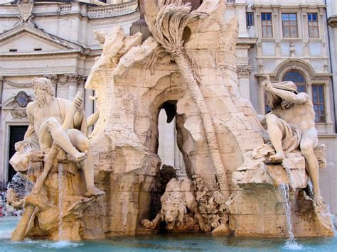 Fountain of the Four Rivers, Piazza Navona, Rome the Fountain of Rivers ...