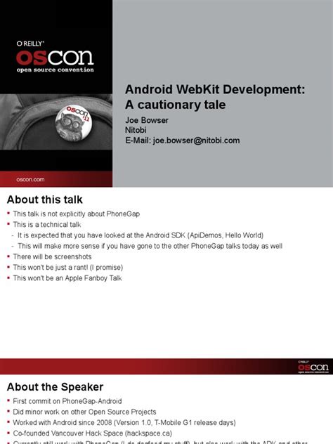 (PDF) Android WebKit Development - A Cautionary Tale Presentation 1.pdf ...