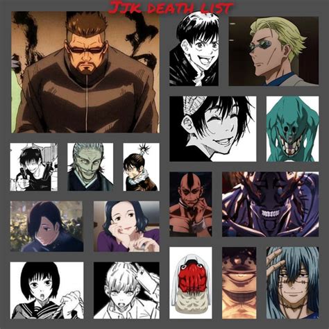 Complete Dead characters list up till now : r/Jujutsushi