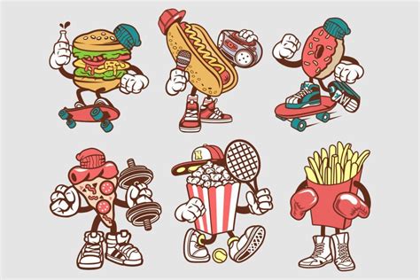 Junk Food Cartoon Character | Food cartoon, Cartoon characters, Cartoon ...