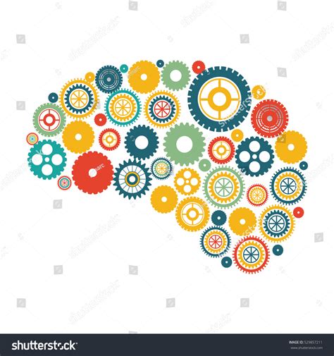 Isolated Gears Brain Design Stock Vector (Royalty Free) 529857211 ...