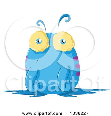 Clipart of a Cartoon Blue Monster - Royalty Free Vector Illustration by ...