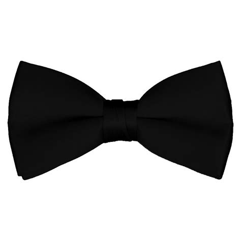 Satin Black Pre-Tied Tuxedo Bow Tie