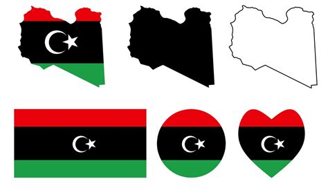 libya map flag icon set 7886109 Vector Art at Vecteezy