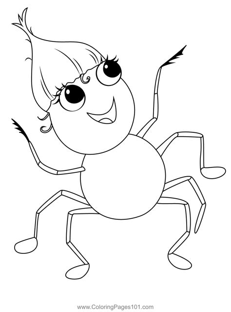 Miss Spider Coloring Page for Kids - Free Miss Spider Printable ...