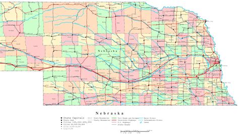 Nebraska Map Counties And Cities - Allyce Maitilde