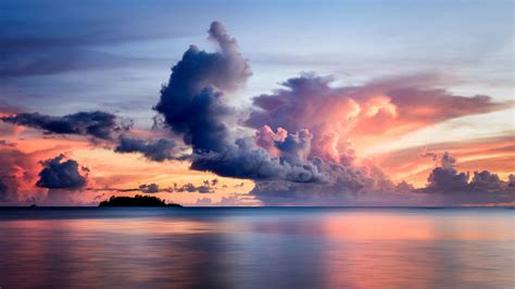 Wallpaper : landscape, clouds, nature, horizon, sea, sunrise 2560x1440 ...