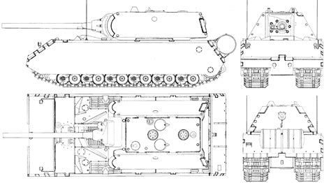 Panzer VIII Maus Blueprint - Download free blueprint for 3D modeling