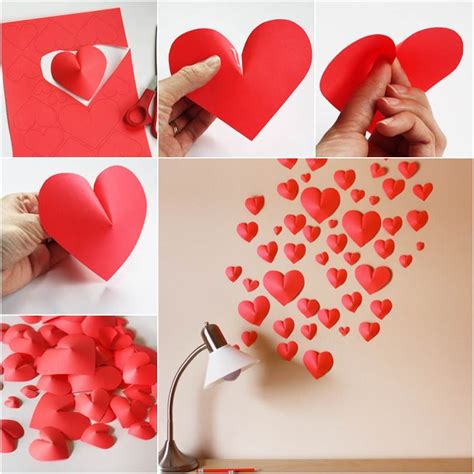 How to DIY Creative Paper Hearts Wall Decor