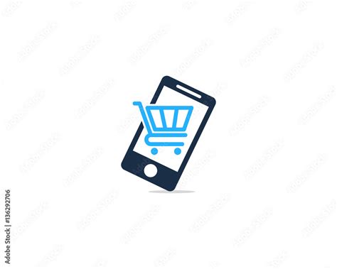 Mobile App Shop And Shopping Logo Design Element Stock Vector | Adobe Stock