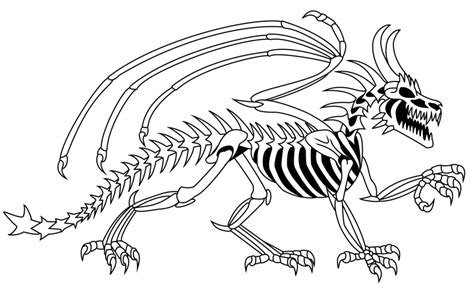 Free Skeleton Dragon Coloring Pages, Download Free Skeleton Dragon ...