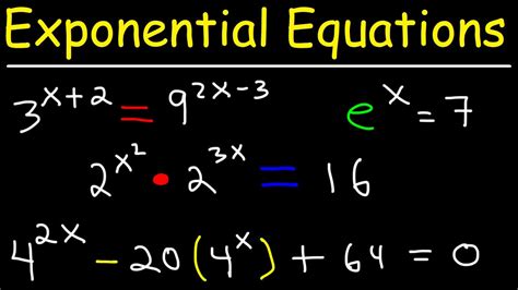 Solving Exponential Equations - YouTube