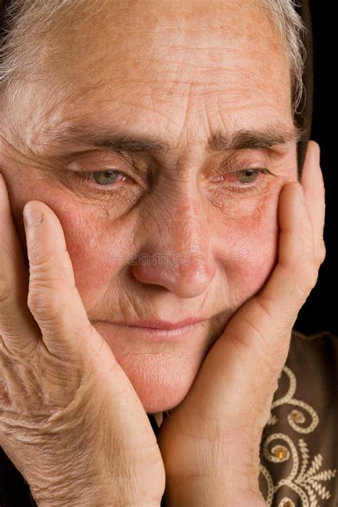 Old woman in sadness stock image. Image of portrait, alone - 8210811