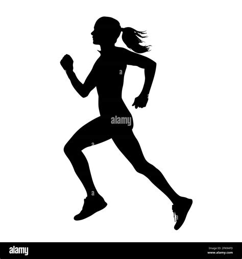 woman running sport athlete silhouette Stock Photo - Alamy