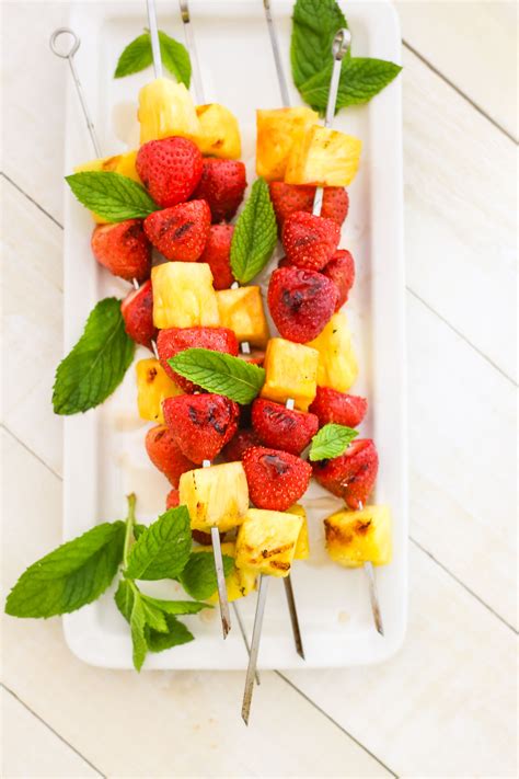 Grilled Strawberry Pineapple Kebabs | Recipe | Fruit kebabs, Grilled ...