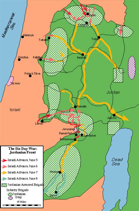 Map of the The Jordanian Front (June 1967)