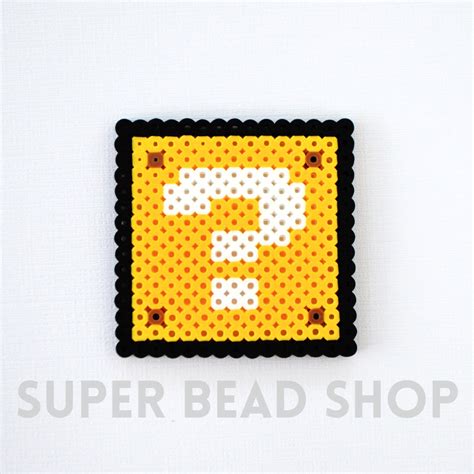 Super Mario Question Block Perler Pixel Art - Etsy