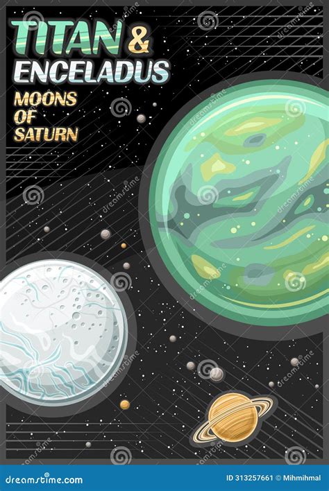 Vector Poster For Saturn Moons | CartoonDealer.com #313257661