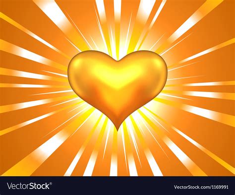 Gold heart Royalty Free Vector Image - VectorStock