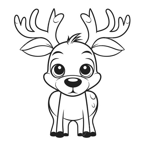 Cute Reindeer For Kids To Draw Coloring Pages Outline Sketch Drawing ...