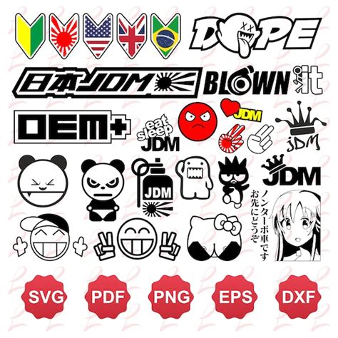 JDM Car Sticker Cricut Svg Bundle Layered Car Stickers - Etsy