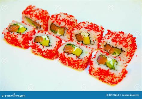 Sushi With Eel, Flying Fish Roe Stock Photography | CartoonDealer.com ...