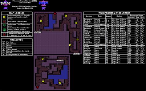 Pokémon Crystal Dark Cave Map (PNG) - Neoseeker Walkthroughs