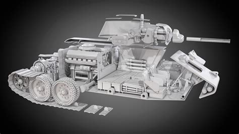 3d model tank t34 details