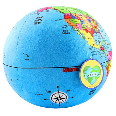 Attatoy Love-The-Earth Plush Planet Globe; 13" Educational World ...