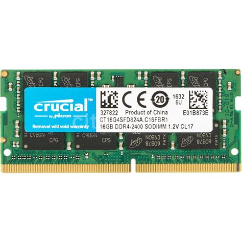 Crucial DDR4-2400 SODIMM 16GB Notebook Memory | CT16G4SFD824A | City ...