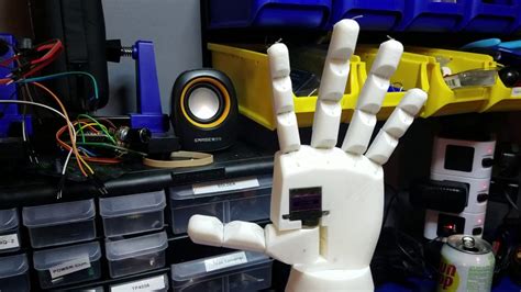 Arduino controlled Robotic Hand demonstration with various gestures ...