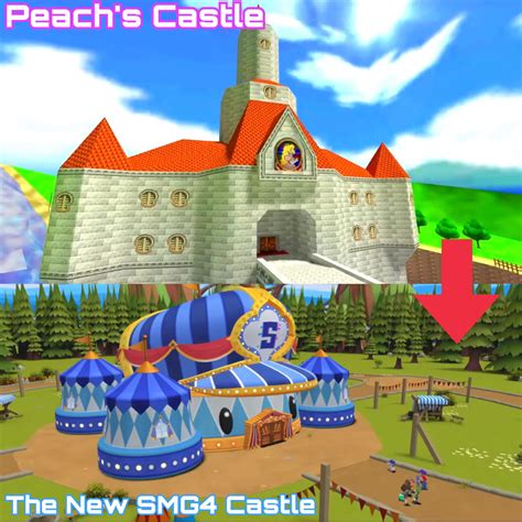 Peach Castle before and The New SMG4 Castle after by Noe0123 on DeviantArt