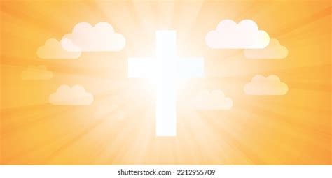 Christian Cross Symbol Sky Sun Rays Stock Vector (Royalty Free ...