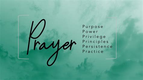 The Purpose of Prayer