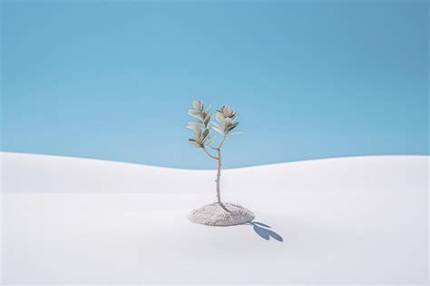 Premium AI Image | A small tree in the desert