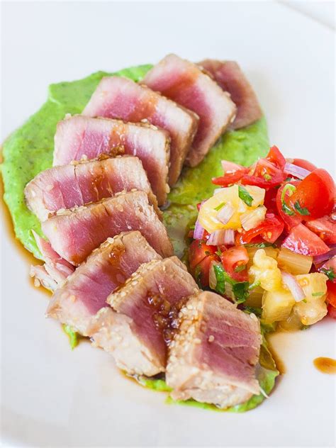 Avocado & Pineapple Seared Ahi Tuna (video) - Tatyanas Everyday Food