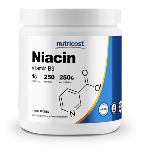 Nutricost Niacin (Vitamin B3) Powder 250 Grams - 1G Per Serving ...