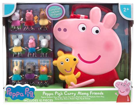 Jazwares Peppa Pig's Carry Along Friends Action Figure Set, 10 Pieces ...