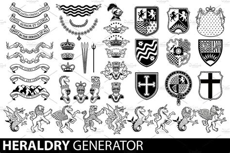 Heraldry Generator. by Moloko88 on @creativemarket Vintage Monogram ...