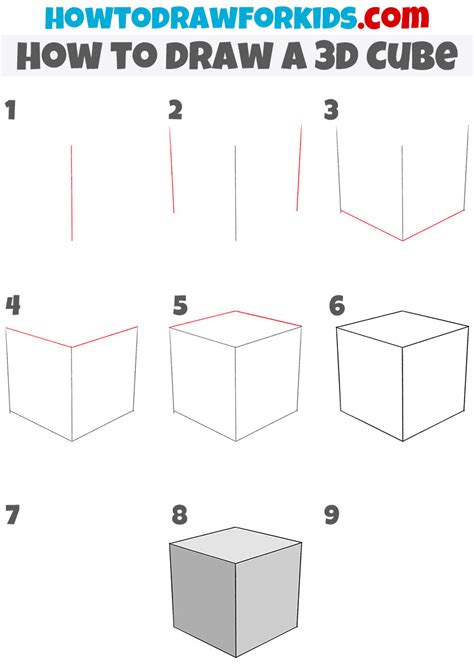 How to Draw a 3D Cube - Easy Drawing Tutorial For Kids