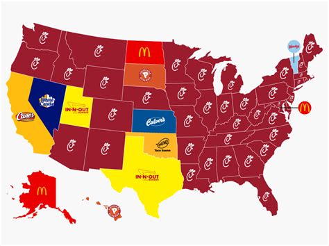 U.S. Most Popular Fast Food Chains Map | Wondering Maps