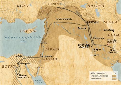 Ashurbanipal reigned over the Assyrian Empire and... - Maps on the Web