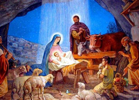 Nativity Scene Christmas POSTER print A Holy Family Mary and Infant ...