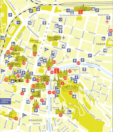 Ljubljana Slovenia Tourist Map - Ljubljana Slovenia • mappery