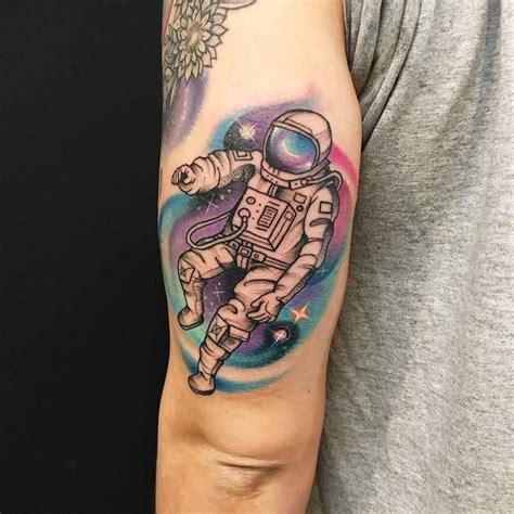 Colored Astronaut #tattoo by blaynebius | Astronaut tattoo, Galaxy ...